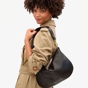 Clare V Black Nubuck Leather Messenger Bag